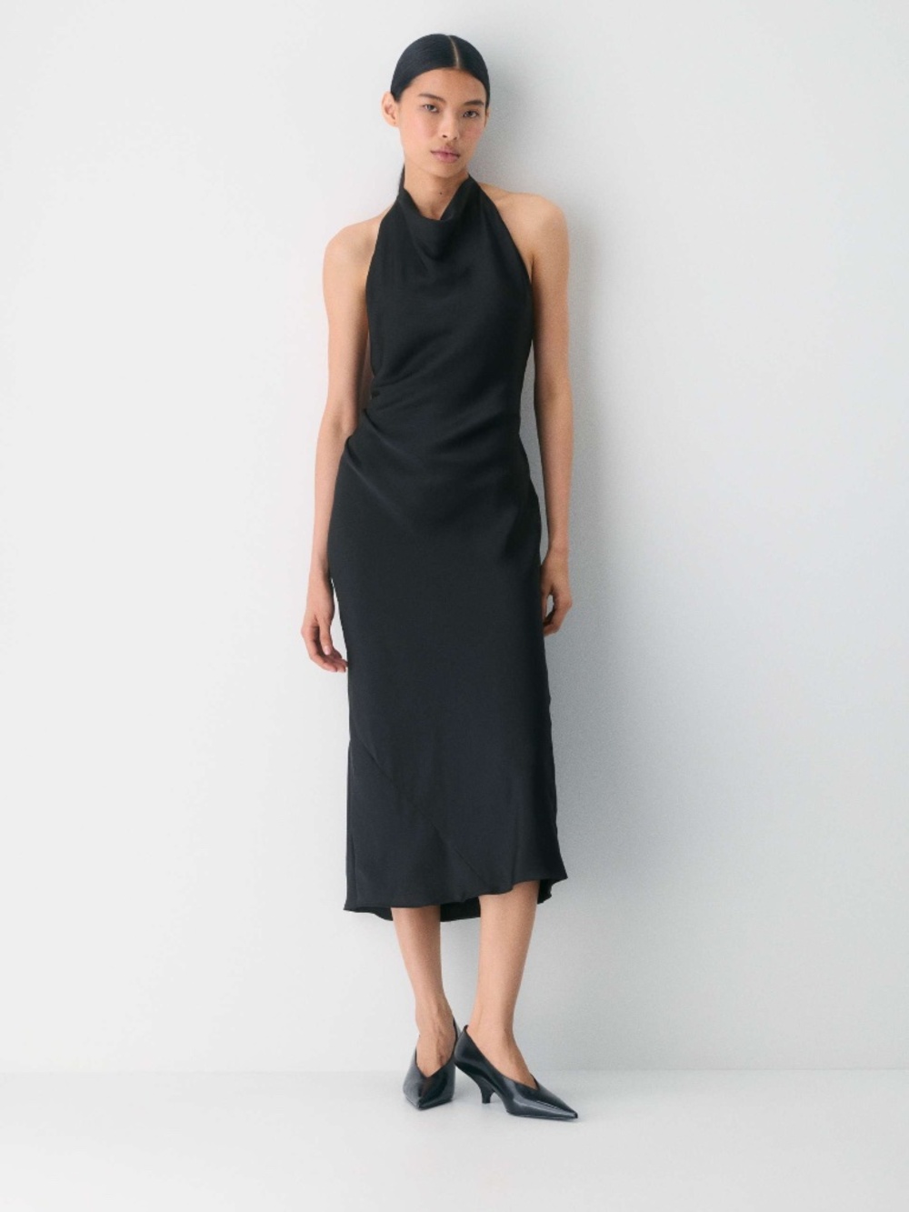 Aritzia Audience Satin Halter Maxi Dress